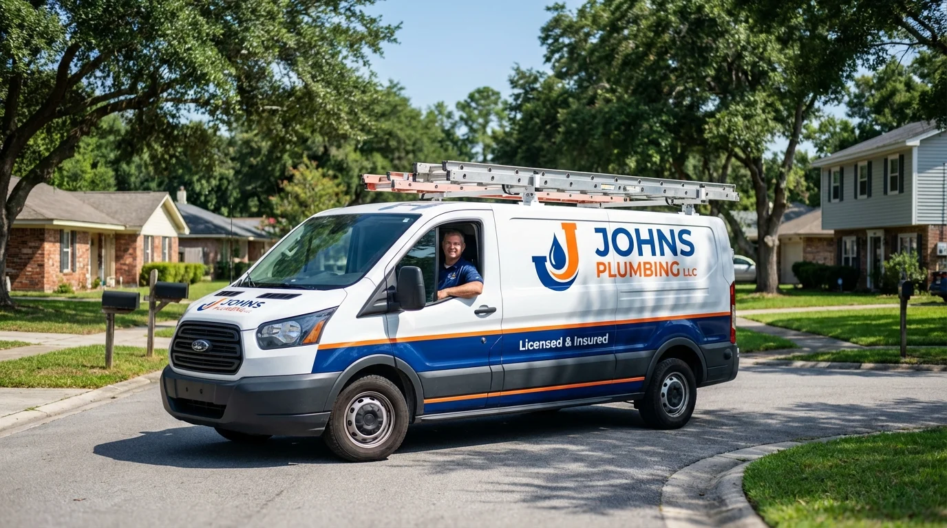 Johns Plumbing LLC service van in Wautoma, WI