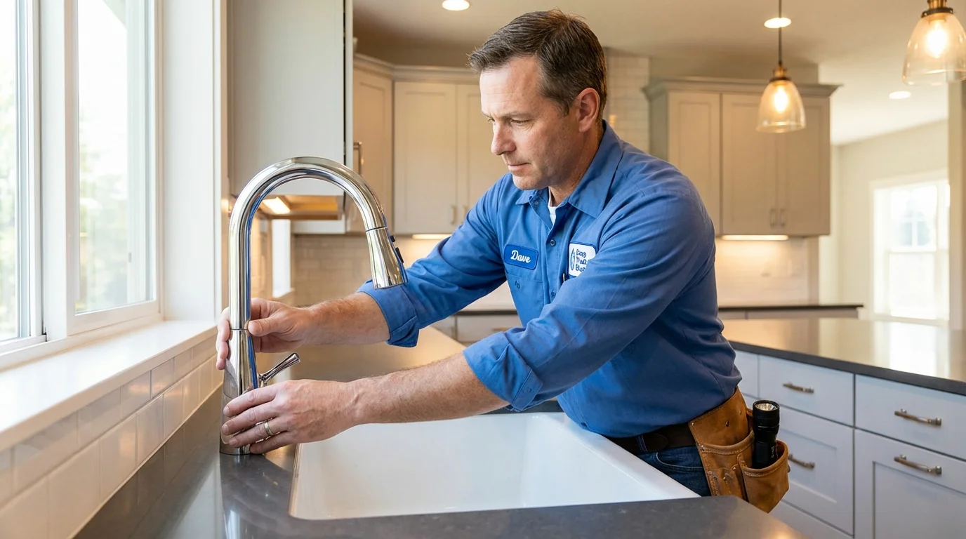 Kitchen faucet installation by Johns Plumbing LLC in Wautoma