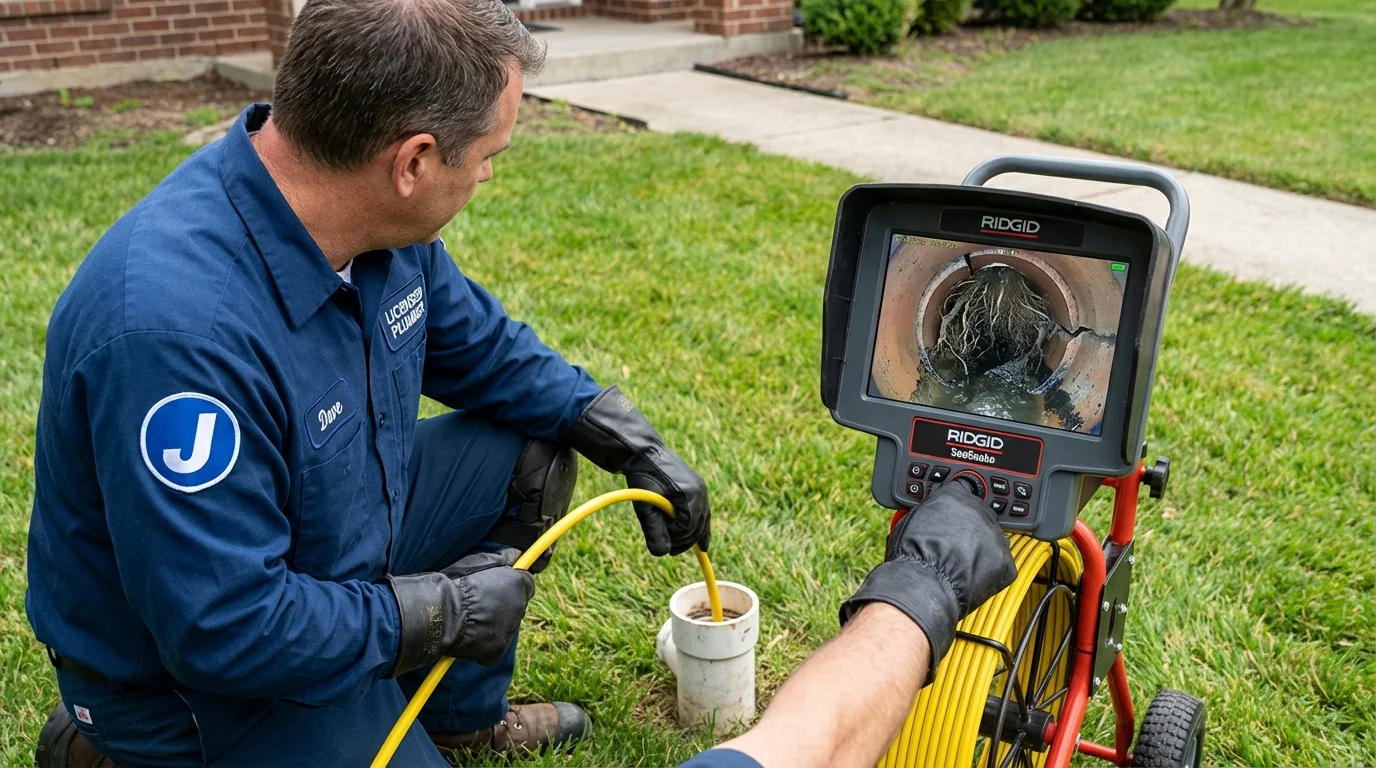 Sewer camera inspection being performed by Johns Plumbing LLC in Wautoma