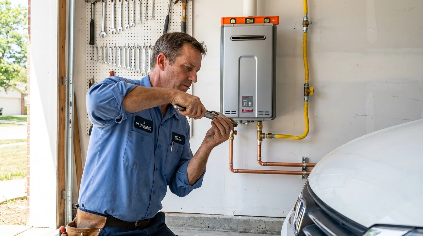 Tankless water heater installation by a Johns Plumbing LLC plumber in Wautoma